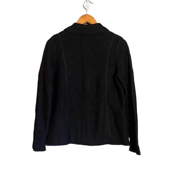 NWT! Croft & Barrow black 100% wool zip up sweater - Picture 8 of 10